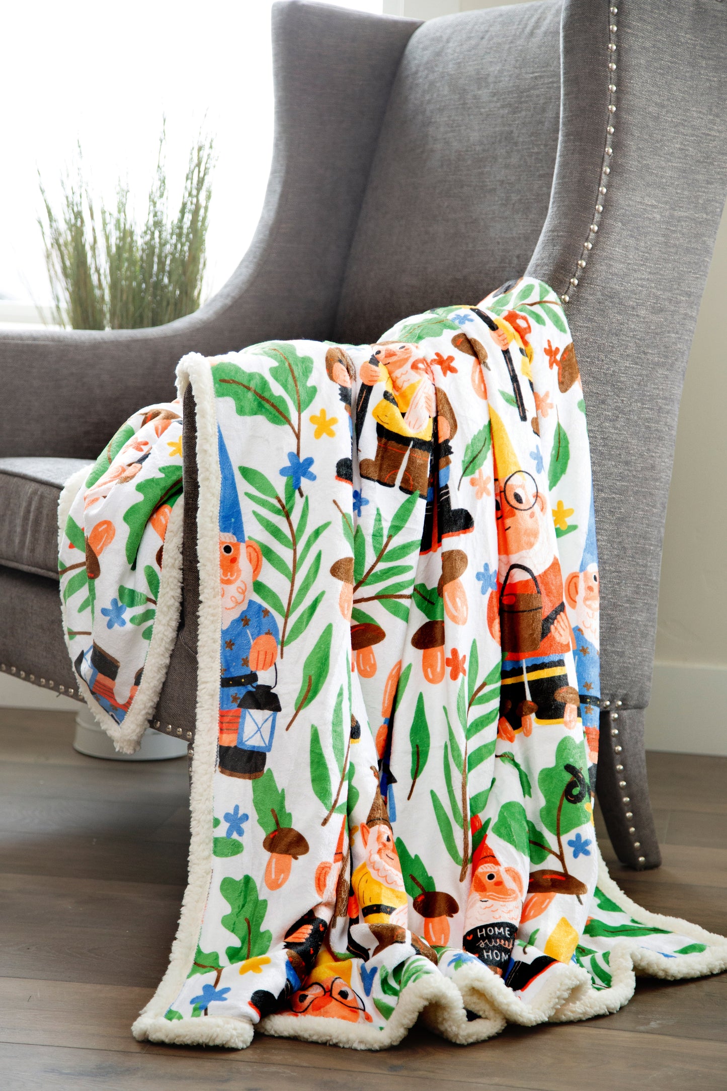 Gnomes Plush Sherpa Throw