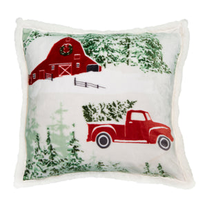 Barn and Truck Plush Pillow
