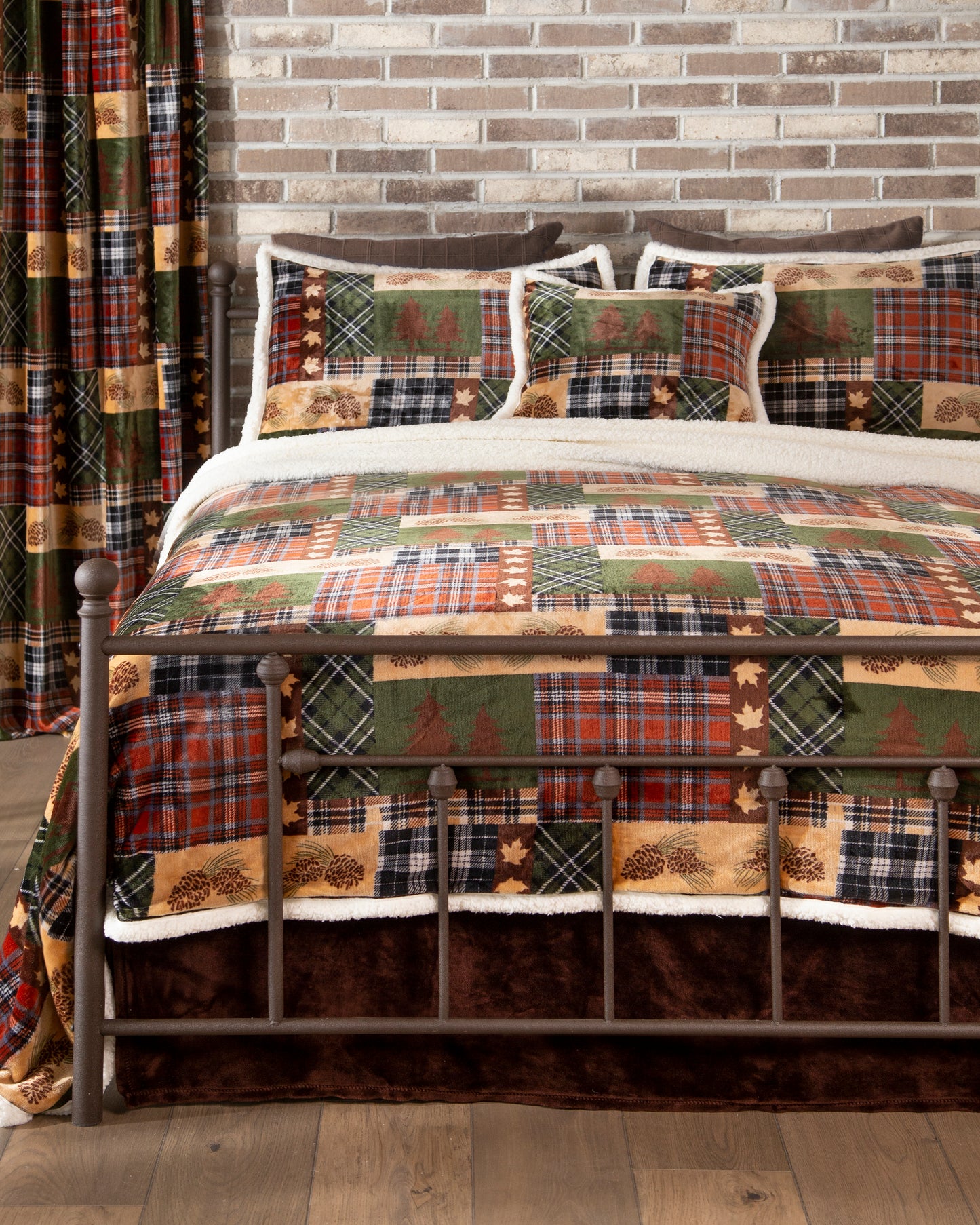 Tree Plaid Plush Sherpa Comforter Set