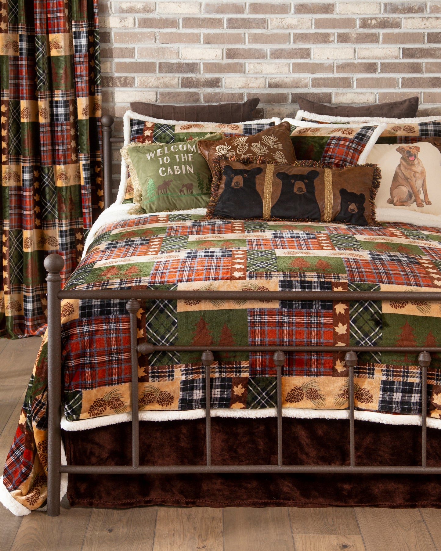 Tree Plaid Plush Sherpa Comforter Set