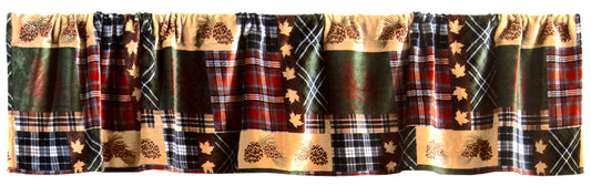 Tree Plaid Plush Valance