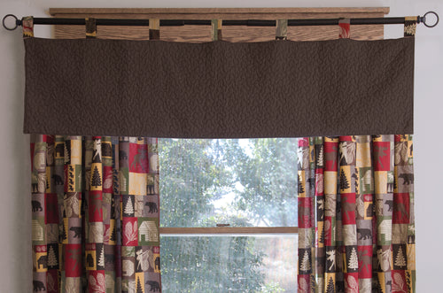 Cabin In The Woods Cotton Brown Quilt Valance