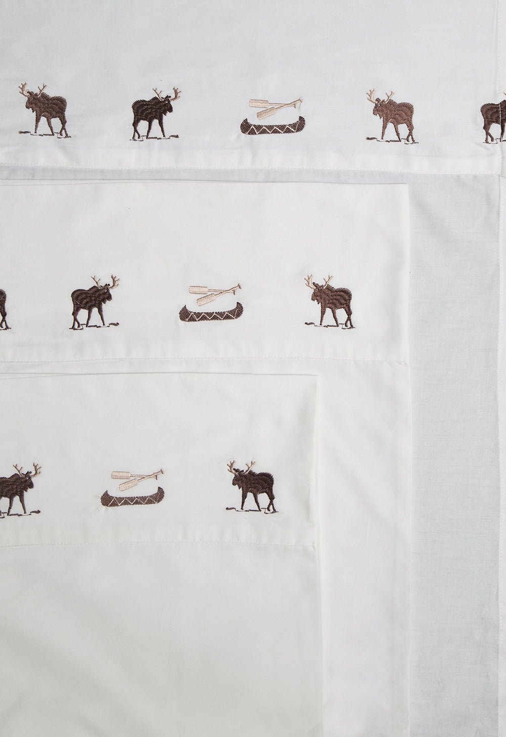 Embroidered Moose Sheet Set 100% Cotton