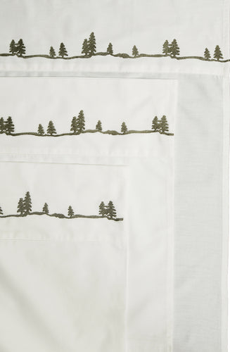 Embroidered Pines Sheet Set 100% Cotton