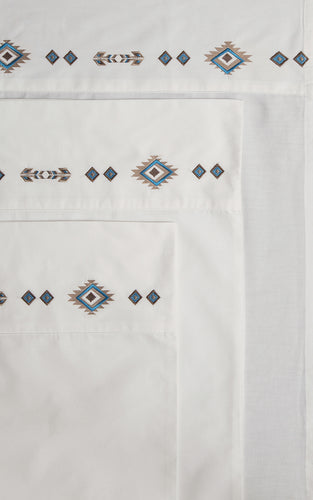 Southwest Diamond Embroidered Sheet Set 100% Cotton