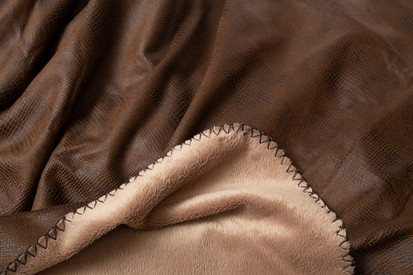 Crocodile Faux Leather Throw
