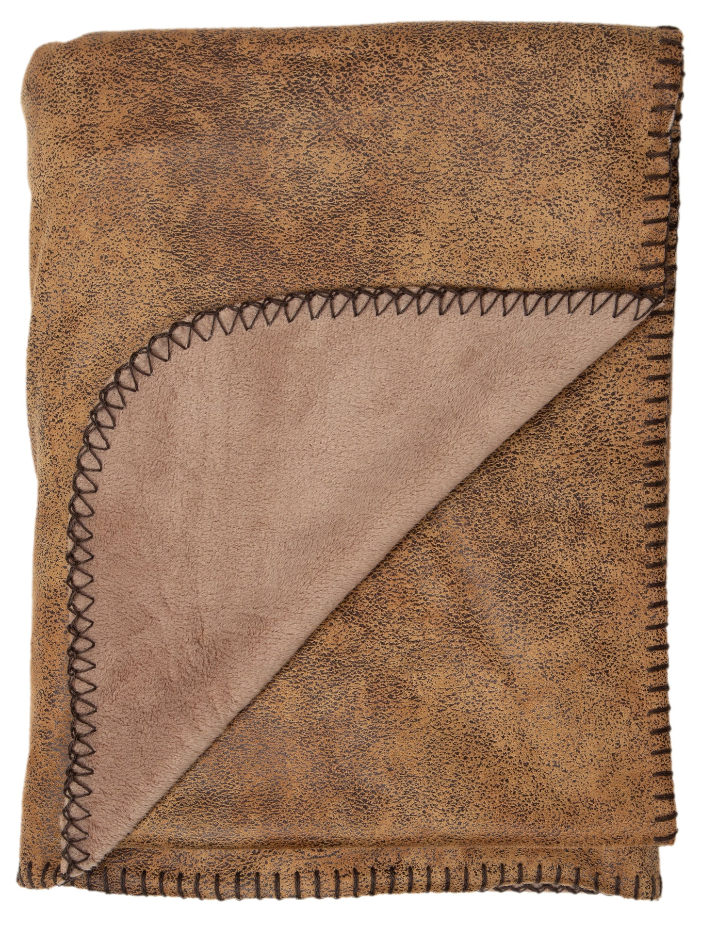 Tobacco Faux Leather Throw