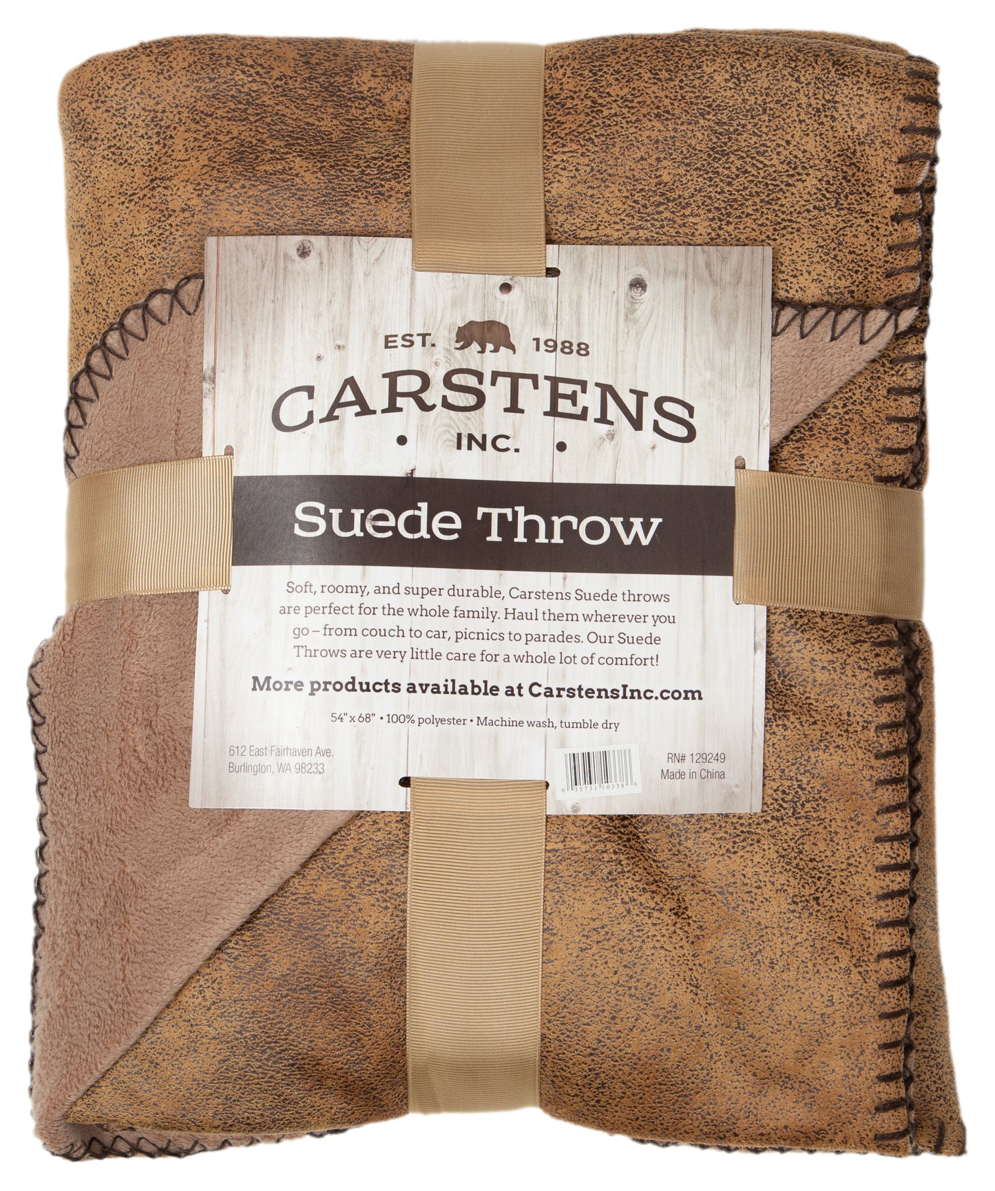 Tobacco Faux Leather Throw