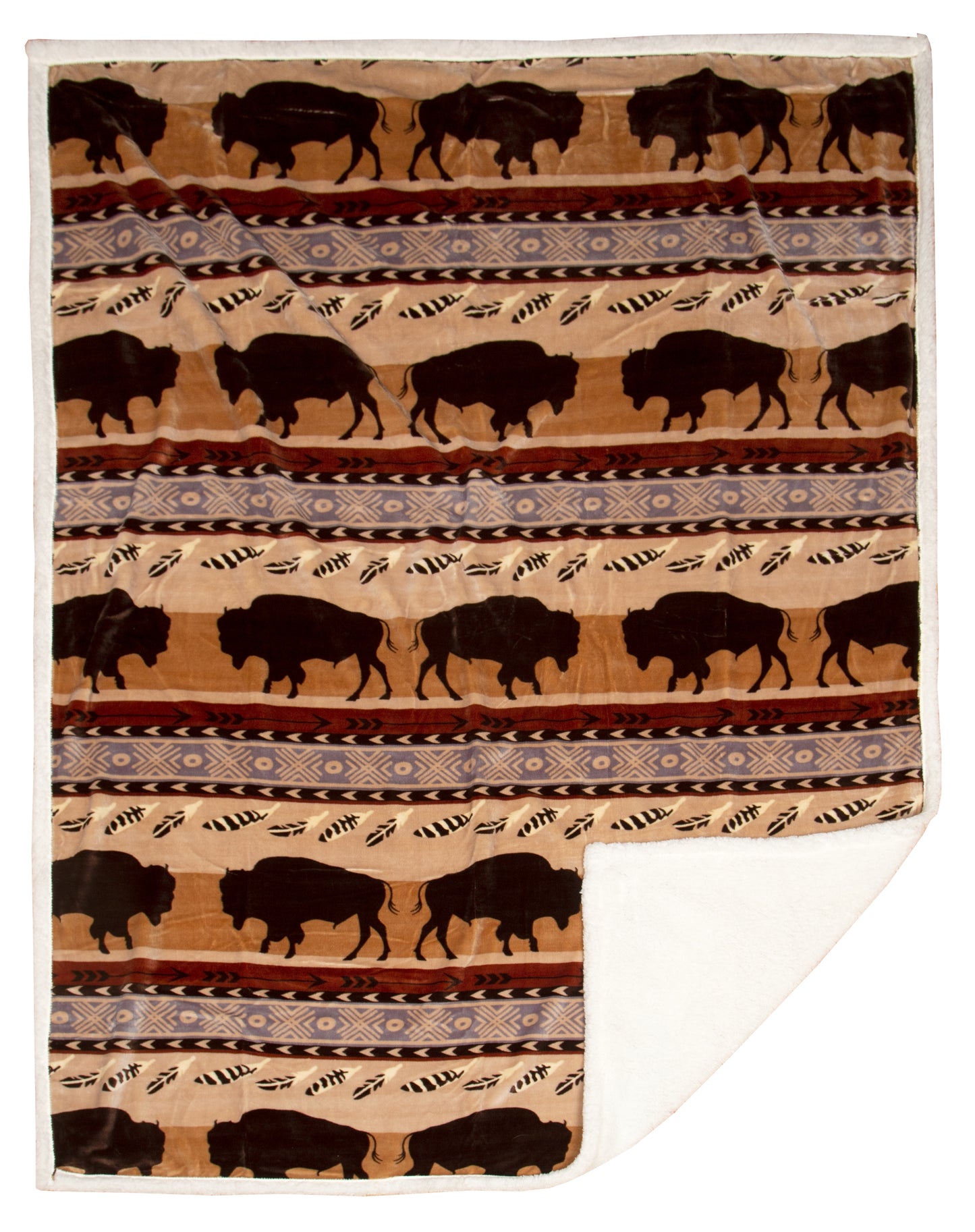 Wrangler® Buffalo Southwestern Plush Sherpa Throw