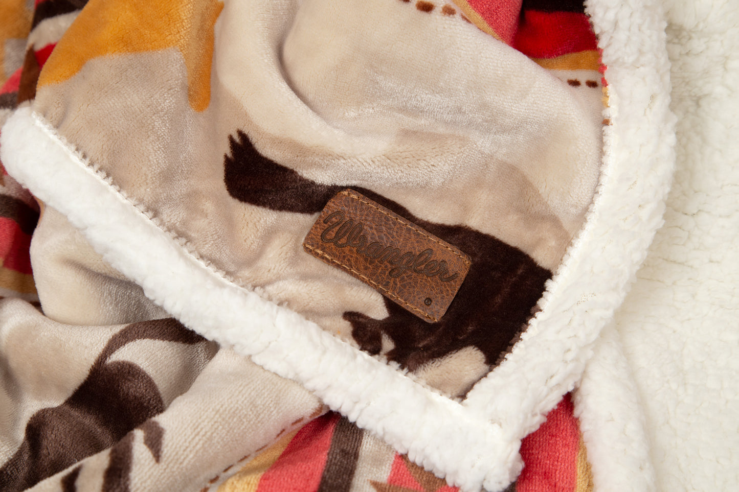 Wrangler® Running Horse Plush Sherpa Throw