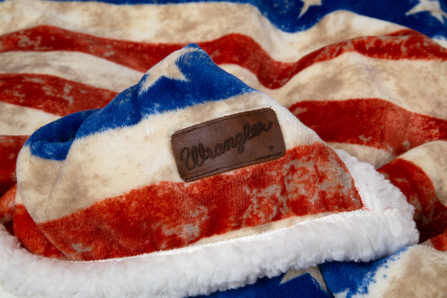 Wrangler® Stars & Stripes Plush Sherpa Throw