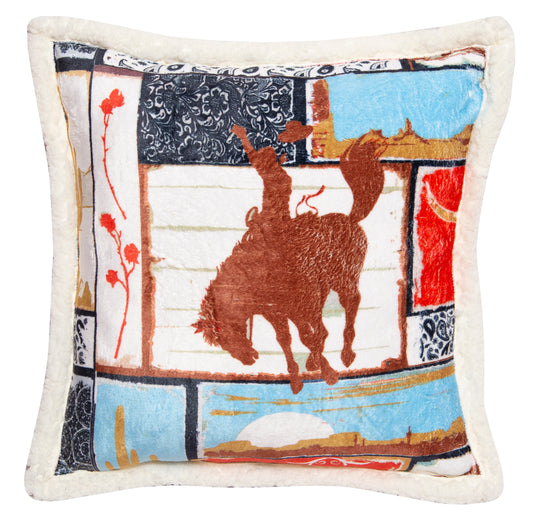 Wrangler® Vintage Western Plush Sherpa Pillow