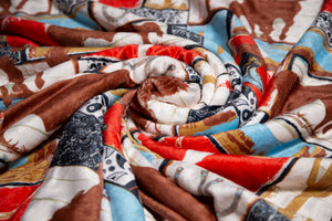 Wrangler Vintage Western Sherpa Throw Blanket 54x68