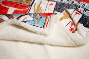 Wrangler Vintage Western Sherpa Throw Blanket 54x68