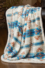 Load image into Gallery viewer, Wrangler Stack Rock Southwestern Sherpa Throw Blanket 54x68