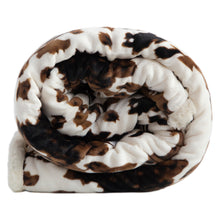 Load image into Gallery viewer, Tri-color Cowhide Plush Throw