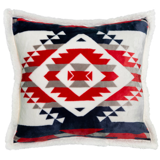 Wrangler® Red, White, and Blue Southwest Plush Sherpa Pillow
