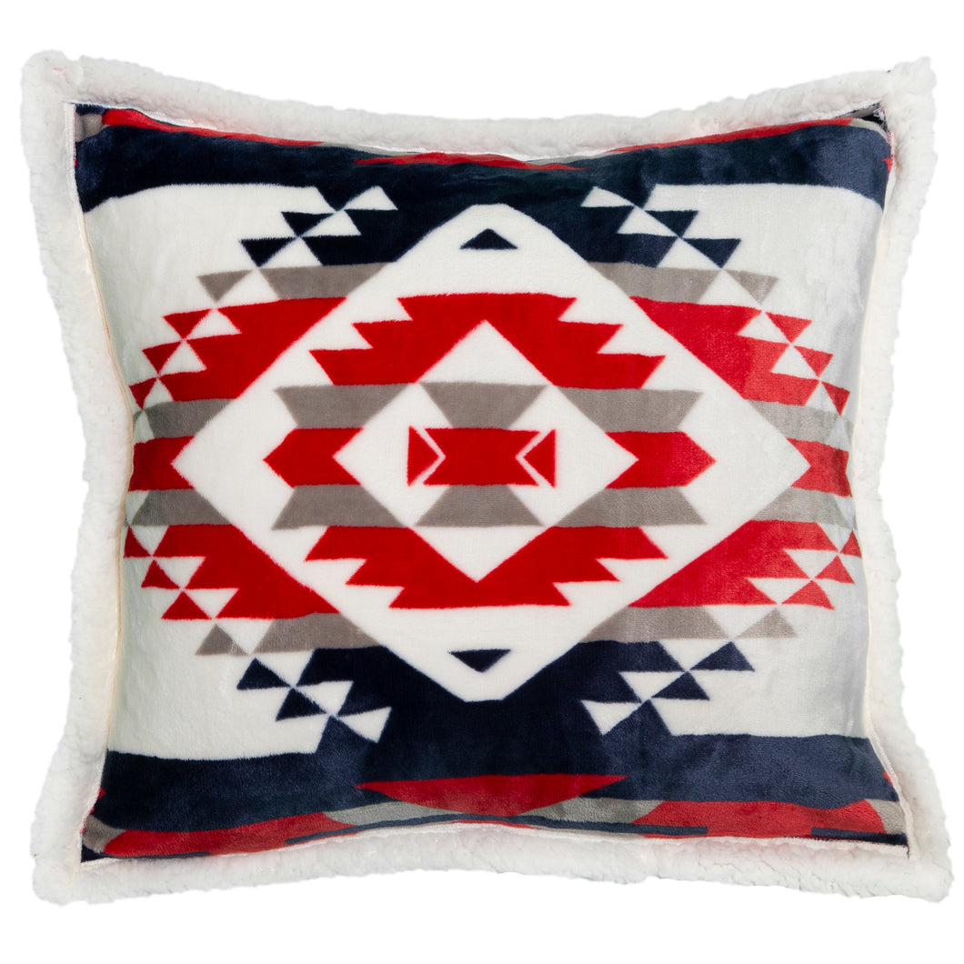 Red, White, and Blue Southwest Plush Pillow
