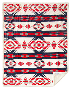 Red, White, and Blue Southwest Plush Throw