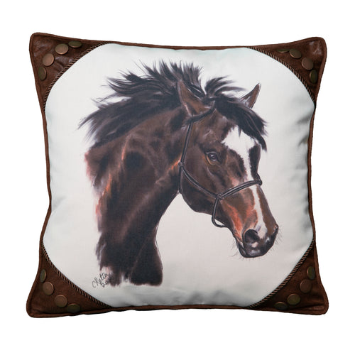 Wrangler Painted Horse and Rivet Pillow