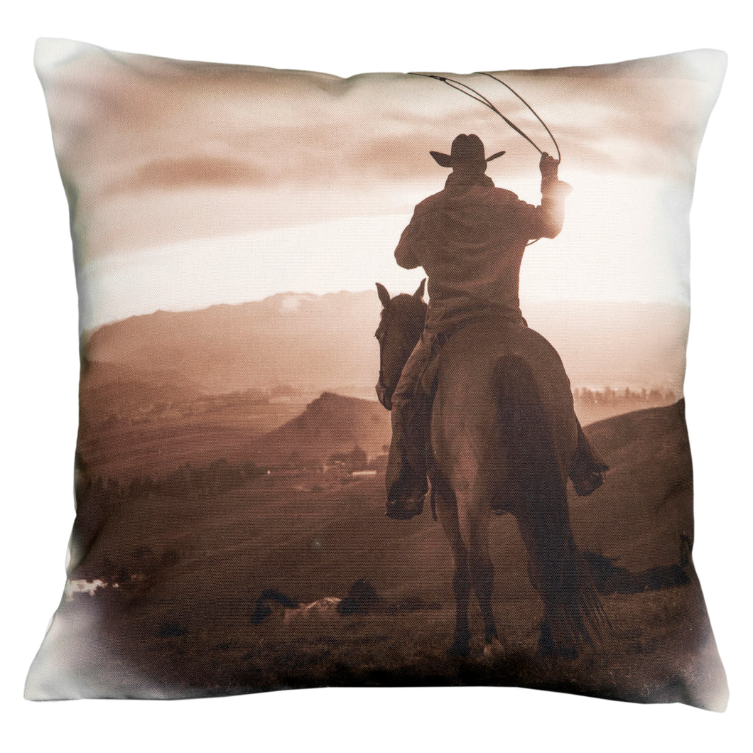 Wrangler Roping Cowboy Pillow
