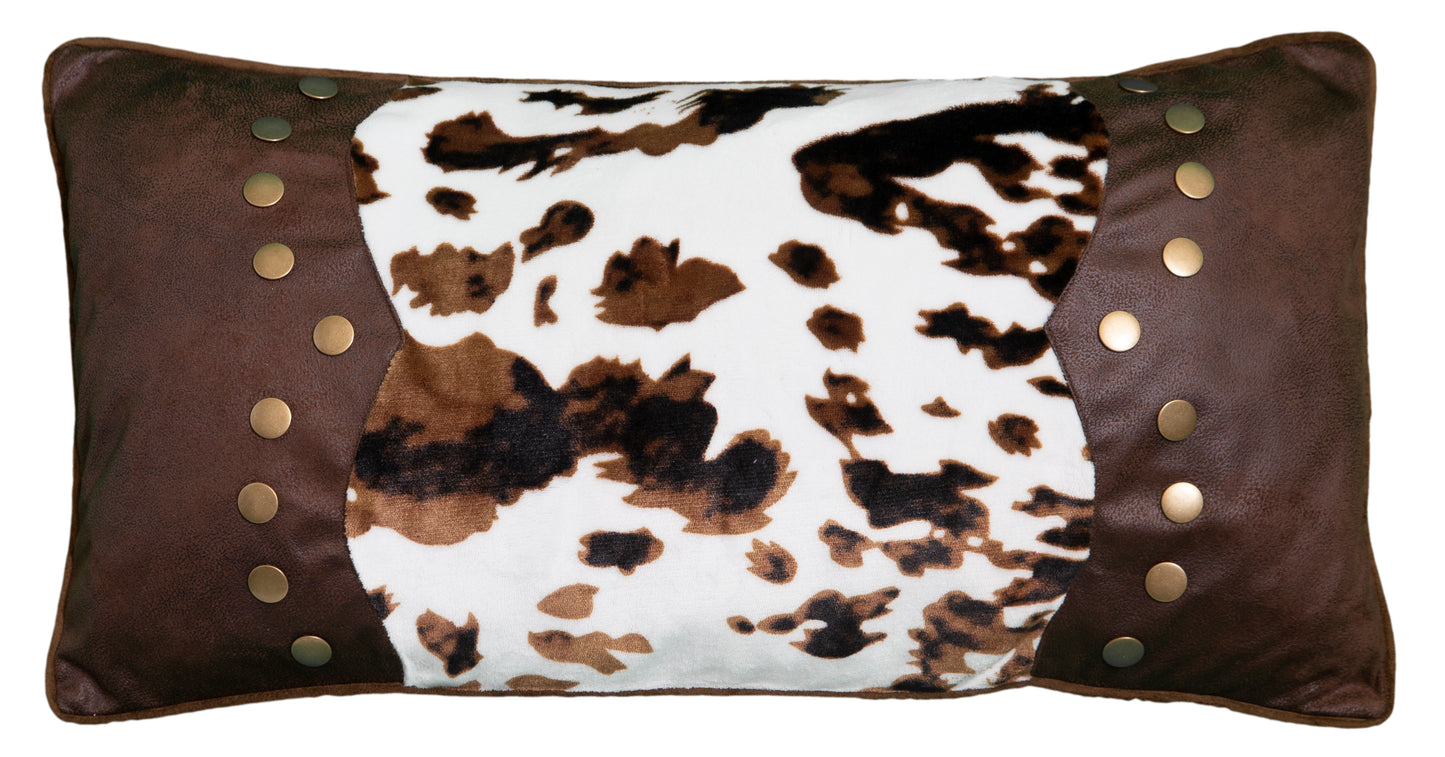 Wrangler® Hair on Hide Plush with Rivets Pillow