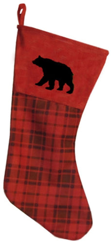 Red plaid bear stocking