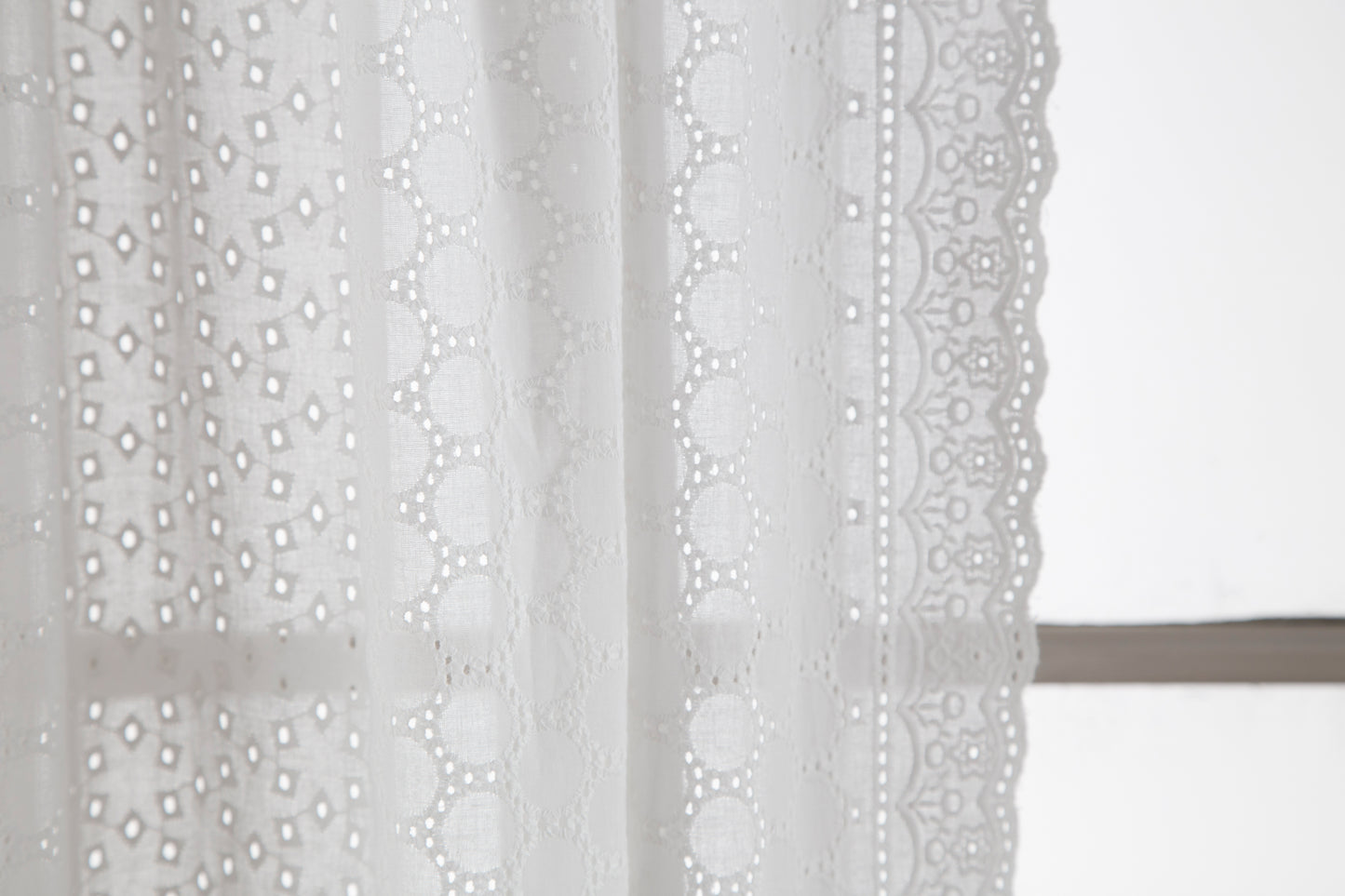 White Eyelet Lace Curtains