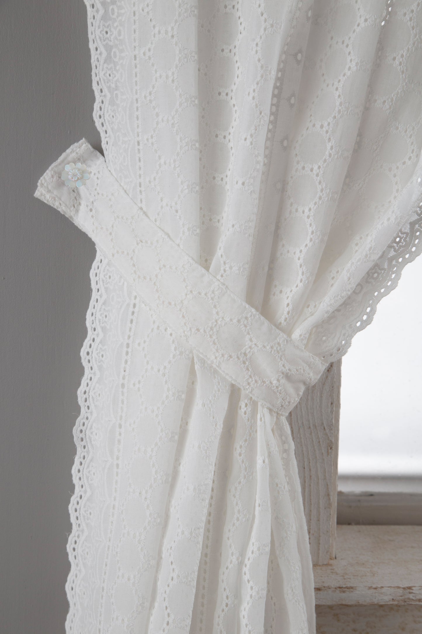 White Eyelet Lace Curtains
