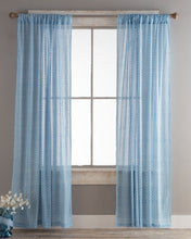 Load image into Gallery viewer, Lace Curtain Panels Set of 2 (Each 54x84), Blue Eyelet