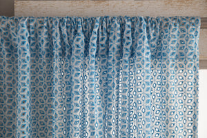Lace Curtain Panels Set of 2 (Each 54x84), Blue Eyelet