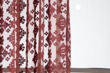 Load image into Gallery viewer, Lace Curtain Panels Set of 2 (Each 54x84), Garnet Diamond