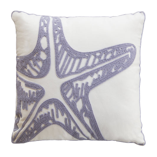 Lavender Starfish Chain Stitch Pillow