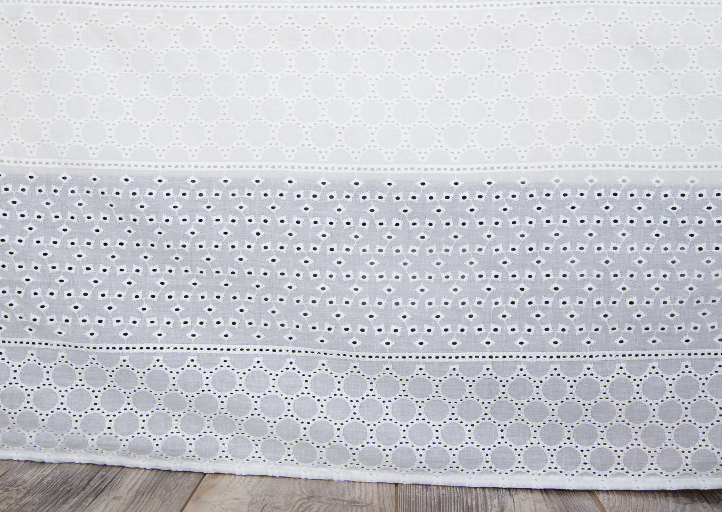 White Eyelet Lace Bed Skirt
