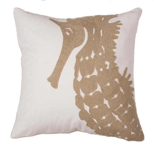 Tan Seahorse Pillow