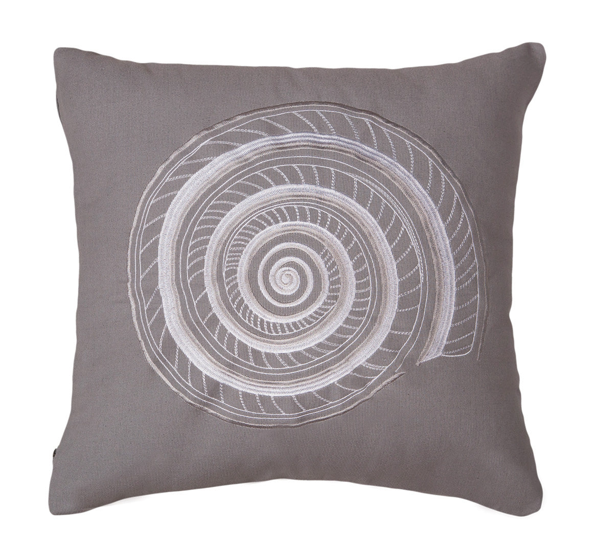 Grey Embroidered Shell Pillow