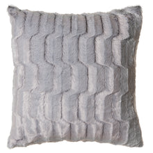 Load image into Gallery viewer, Grey Striped Rabbit Faux Fur Pillow