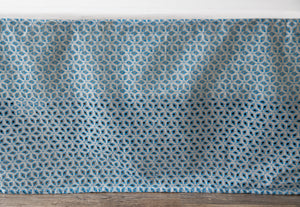 Gathered Lace Bed Skirt, Blue Eyelet