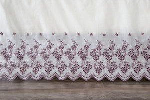 Gathered Lace Bed Skirt, Floral Border