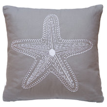 Load image into Gallery viewer, Grey Embroidered Starfish Pillow