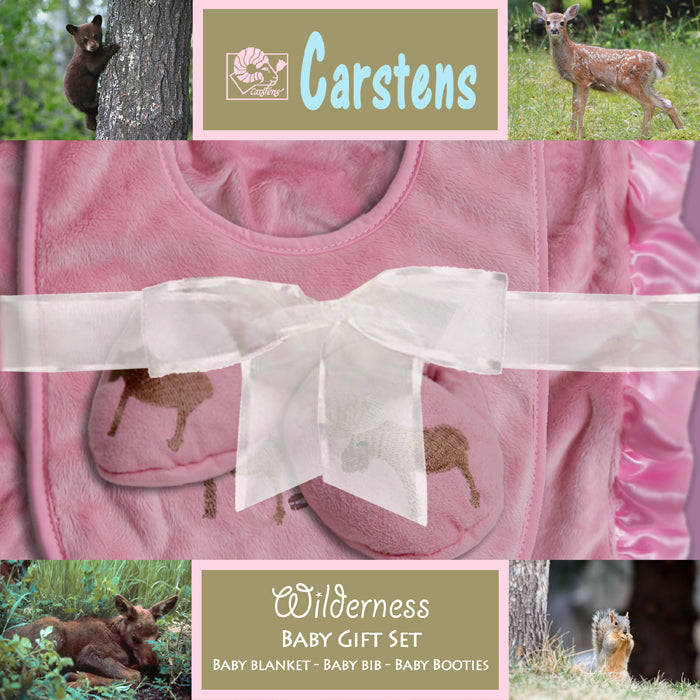 Pink moose boxed baby gift set
