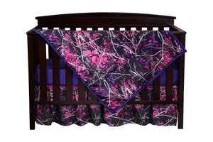 Muddy Girl 3-Piece Purple Camo Crib Set