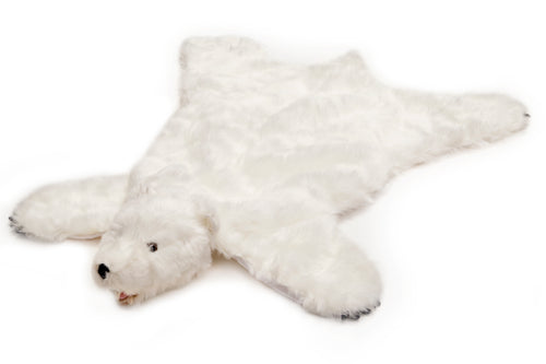 White bear plush rug, large
