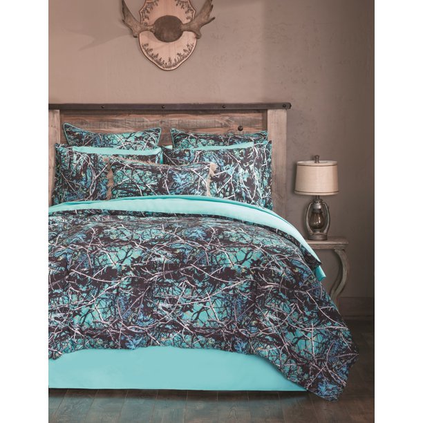 Serenity King Blue Camo Bed Set