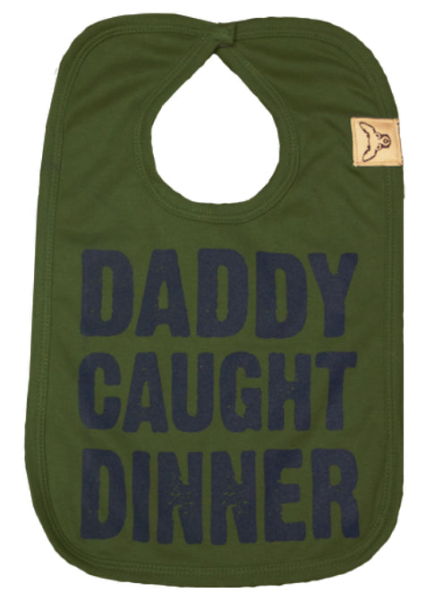 Olive Daddy Caught Dinner Bib